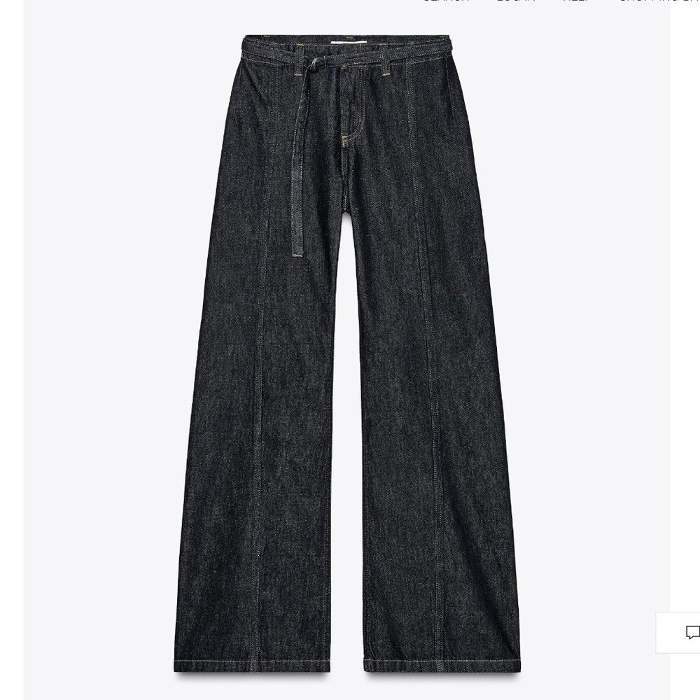 In stores: HIGH RISE BELTED BOOTCUT JEANS